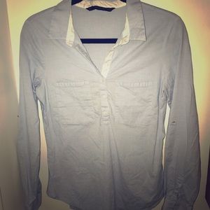 Zara light blue business button down shirt